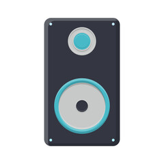 Aufkleber - illustration of a black flat icon of a simple modern digital loud large music speaker isolated on wh