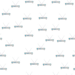 Poster - Seamless pattern, texture of modern powerful digital wireless white wi-fi routers, modems for the Internet, technology isolated on a white background