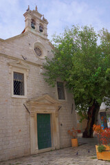 Wall Mural - View of the touristic old city of Sibenik, an ancient town on the Dalmatian coast of Adriatic sea in Croatia, Europe