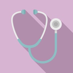 Wall Mural - Stethoscope icon. Flat illustration of stethoscope vector icon for web design