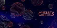 Christmas Banner Design. Season's Greeting Web Banner Design With Geometric Space Style Illustration.