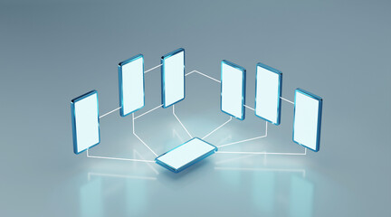 Wall Mural - online communication and abstract social network connection concept
