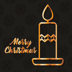 Wall Mural - merry christmas gold candle vector design