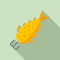 Poster - Fish bait catch icon. Flat illustration of fish bait catch vector icon for web design