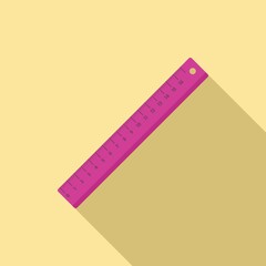 Poster - Plastic ruler icon. Flat illustration of plastic ruler vector icon for web design