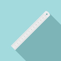 Sticker - Metal ruler icon. Flat illustration of metal ruler vector icon for web design