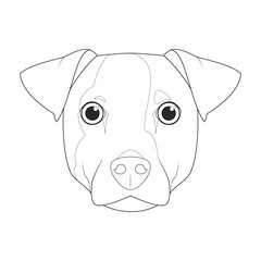 Wall Mural - Jack Russell dog easy coloring cartoon vector illustration. Isolated on white background