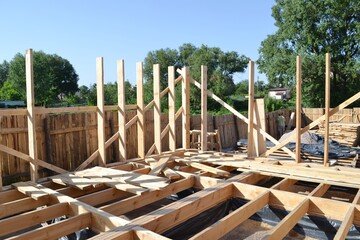 construction of a wooden house