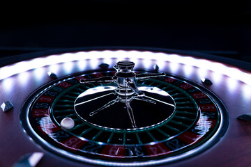 Roulette table close up at the Casino