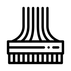 Poster - computer wires black icon vector. computer wires sign. isolated symbol illustration