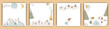 © Mariana - Set of Christmas Instagram Post Templates , New Year and winter, modern minimalist art, trend . Fashion illustrations vector,  One line and color shape art, space for text