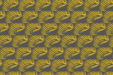 Poster - abstract seamless pattern with wavy element use yellow color isolated on black background.