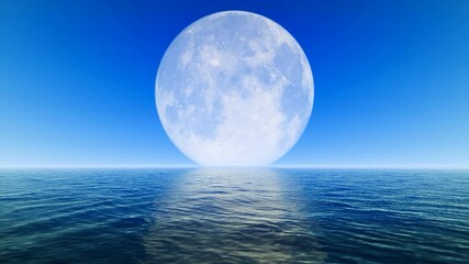 Wall Mural - big moon on blue sky