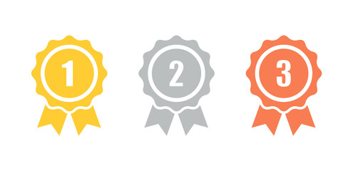 certificate icon. premium quality. achievement badge. quality mark. award badge. first place. second