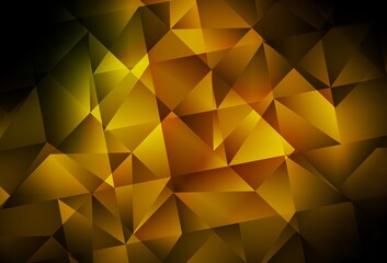  Dark Green, Yellow vector polygonal pattern.