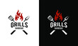 Barbecue logo design. Food or grill template. Vector illustration concept