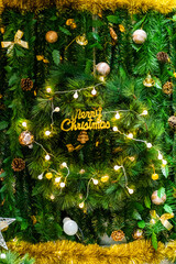 Wall Mural - Christmas decoration background. Merry Christmas and Happy new year 2021