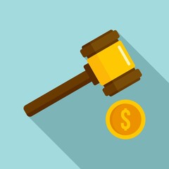 Poster - judge gavel bribery icon. flat illustration of judge gavel bribery vector icon for web design