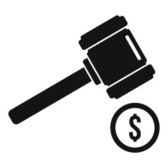 Poster - Judge gavel bribery icon. Simple illustration of judge gavel bribery vector icon for web design isolated on white background