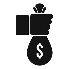 Poster - Bribery money bag icon. Simple illustration of bribery money bag vector icon for web design isolated on white background