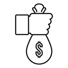 Poster - bribery money bag icon. outline bribery money bag vector icon for web design isolated on white backg