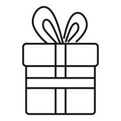 Poster - Bribery gift box icon. Outline bribery gift box vector icon for web design isolated on white background