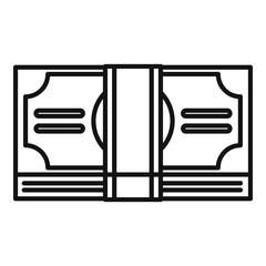 Poster - cash pack bribery icon. outline cash pack bribery vector icon for web design isolated on white backg