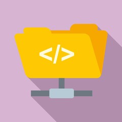 Poster - Network folder icon. Flat illustration of network folder vector icon for web design