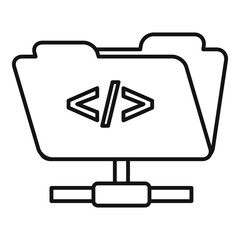 Poster - Network folder icon. Outline network folder vector icon for web design isolated on white background