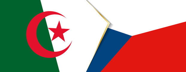 Algeria and Czech Republic flags, two vector flags.