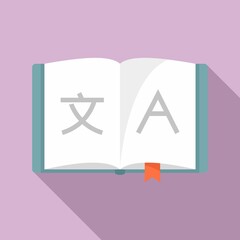 Poster - linguist open book icon. flat illustration of linguist open book vector icon for web design