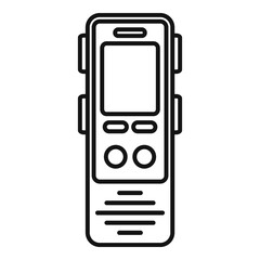 Poster - Linguist dictaphone icon. Outline linguist dictaphone vector icon for web design isolated on white background