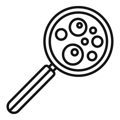 Poster - Biophysics magnifier icon. Outline biophysics magnifier vector icon for web design isolated on white background