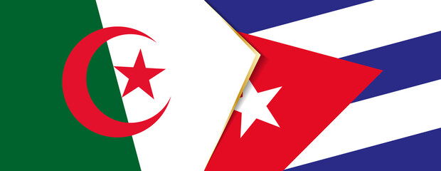 Poster - Algeria and Cuba flags, two vector flags.