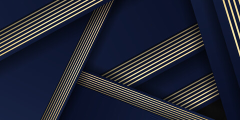 Abstract low polygonal pattern luxury golden line with dark navy blue template background. Luxury and elegant. Premium style for poster, cover, print, artwork. Vector illustration