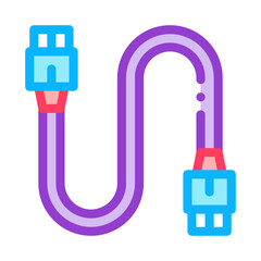 Poster - electonic cord computer detail color icon vector. electonic cord computer detail sign. isolated symbol illustration