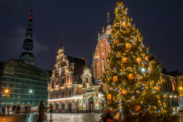 Wall Mural - Old Riga during Christmas Holiday