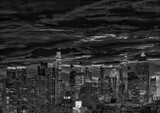 Fototapeta Miasta - Manhattan night aerial skyline, New York City