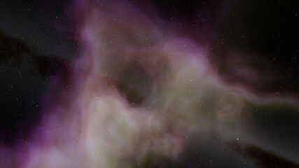 nebula gas cloud in deep outer space, Science fiction illustrarion, colorful space background with stars 3d render
