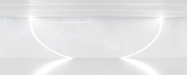 abstract white technolgy science fiction futuristic design artificial lighting white wall render wit