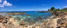Panoramic View Of Shark's Cove, A Great Snorkeling Spot In The Summer On The Northshore Of Oahu In Hawaii. 
