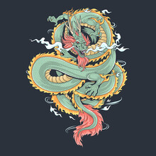 A Dragon That Looks Fierce And Cool, Vector With Editable Layers