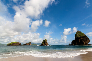 Beach, rocks and sky