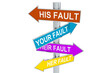 © tang90246 - Direction post with shifting the blame