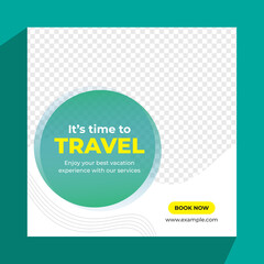 Wall Mural - Travel holiday vacation social media post web banner