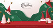 © bokmok - Merry Christmas banner with cute gnome and festive decoration for christmas