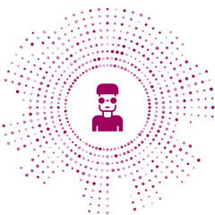 Poster - Purple Nerd geek icon isolated on white background. Abstract circle random dots. Vector.