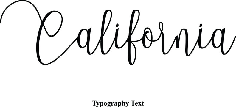 California Typescript Handwritten Cursive Typography Text