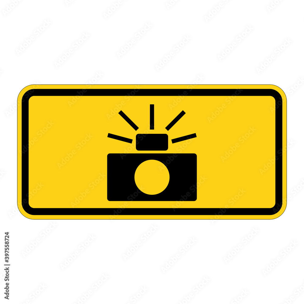Photo enforced symbol sign. Traffic enforcement camera road sign ...