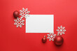 © Pixel-Shot - Beautiful Christmas composition with blank card on color background